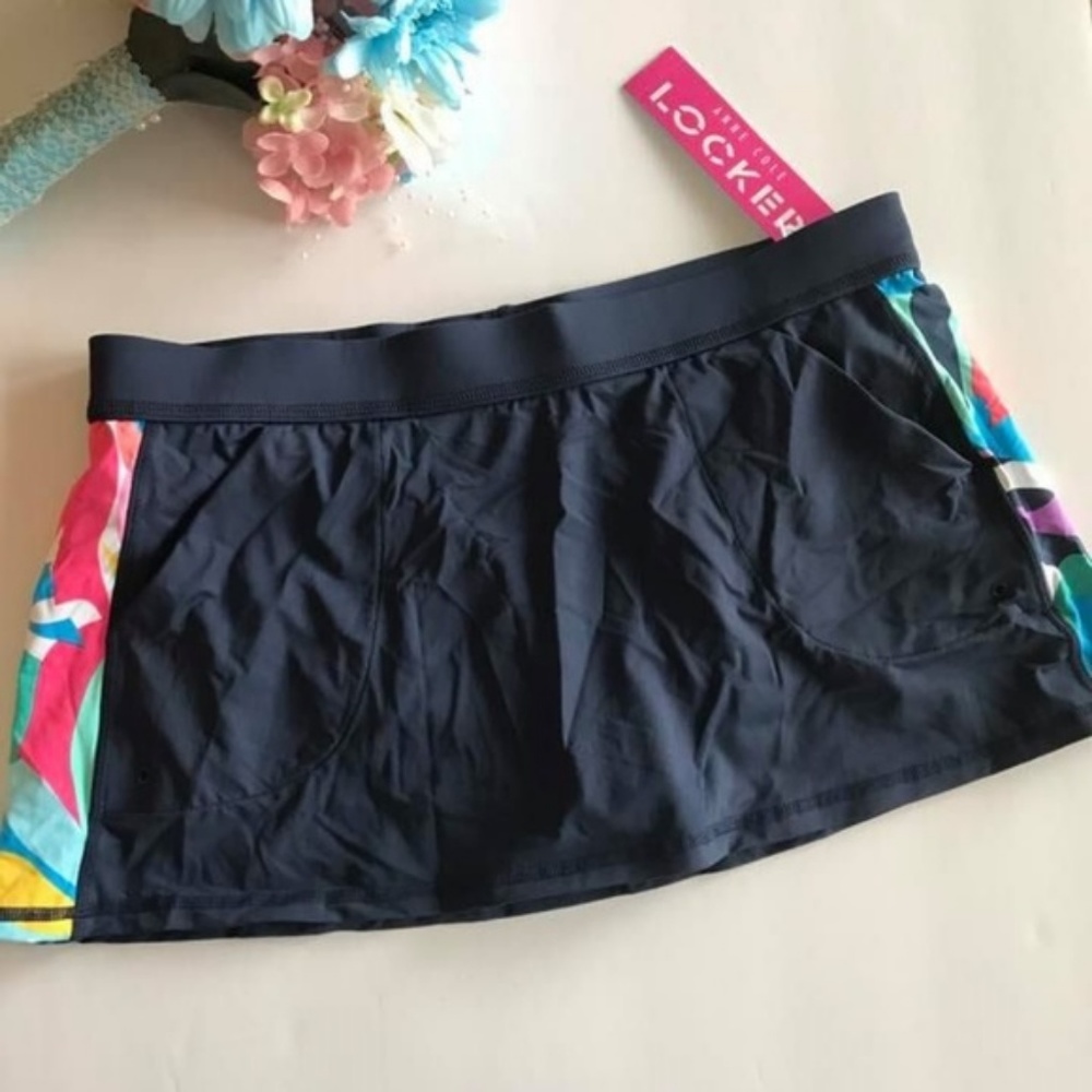 NWT Anne Cole Locker side print swim skirt bottom - Picture 2 of 4